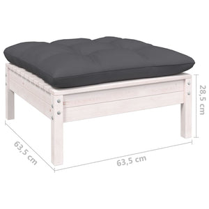 vidaXL 5-piece Garden Lounge Set with Cushions White Pinewood