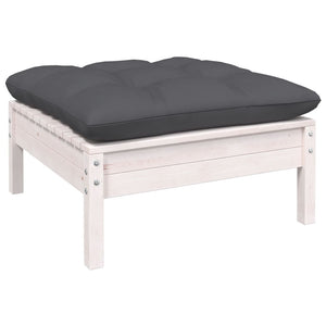 vidaXL 5-piece Garden Lounge Set with Cushions White Pinewood