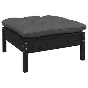 vidaXL 8-piece Garden Lounge Set with Cushions Black Pine Wood