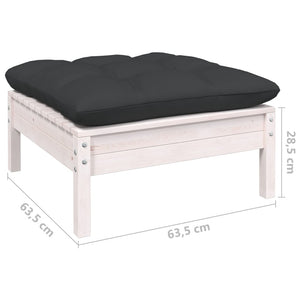 vidaXL 10-Piece Garden Lounge Set with Cushions White Solid Pine Wood