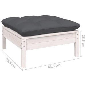 vidaXL 10-piece Garden Lounge Set with Cushions White Solid Pine Wood