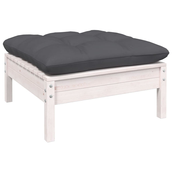 vidaXL 10-piece Garden Lounge Set with Cushions White Pinewood