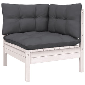 vidaXL 7-Piece Garden Lounge Set with Cushions White Pine Wood