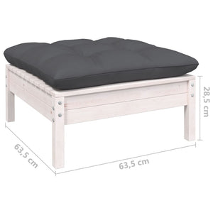 vidaXL 7-Piece Garden Lounge Set with Cushions White Pine Wood
