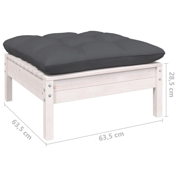 vidaXL 7-Piece Garden Lounge Set with Cushions White Pine Wood