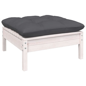 vidaXL 8-piece Garden Lounge Set with Cushions White Pinewood
