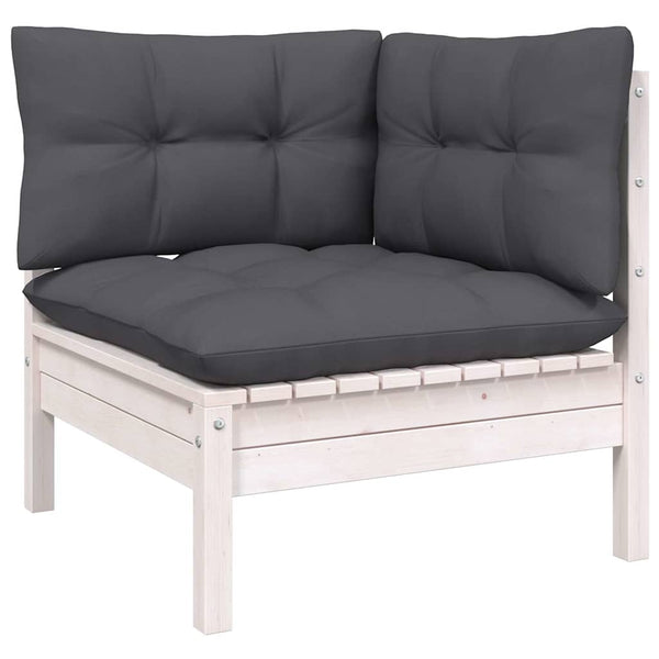 vidaXL 9-piece Garden Lounge Set with Cushions White Pine Wood