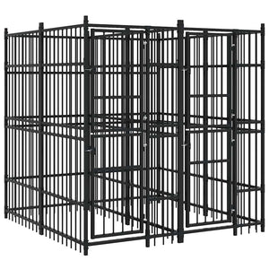 vidaXL Outdoor Dog Kennel Steel 3.69 m²