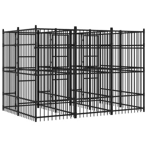 vidaXL Outdoor Dog Kennel Steel 5.53 m²