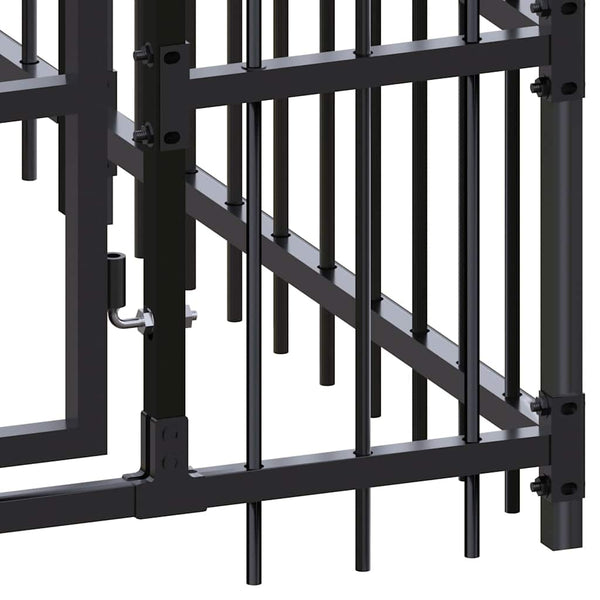 vidaXL Outdoor Dog Kennel Steel 5.53 m²