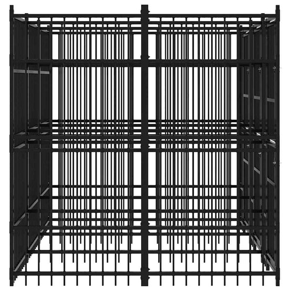 vidaXL Outdoor Dog Kennel Steel 7.37 m²