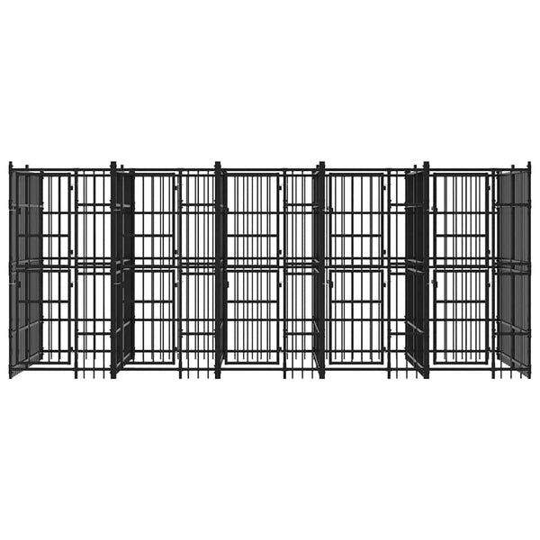 vidaXL Outdoor Dog Kennel Steel 9.22 m²