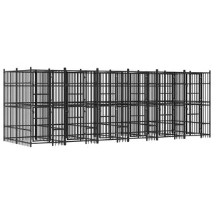 vidaXL Outdoor Dog Kennel Steel 11.06 m²