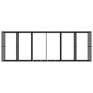 vidaXL Outdoor Dog Kennel Steel 11.06 m²