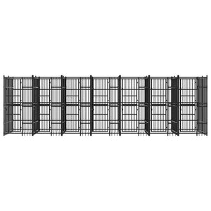 vidaXL Outdoor Dog Kennel Steel 12.9 m²