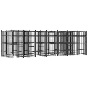 vidaXL Outdoor Dog Kennel Steel 12.9 m²