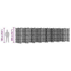 vidaXL Outdoor Dog Kennel Steel 14.75 m²
