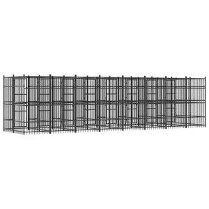 vidaXL Outdoor Dog Kennel Steel 14.75 m²