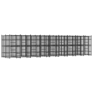 vidaXL Outdoor Dog Kennel Steel 16.59 m²