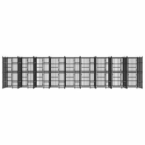 vidaXL Outdoor Dog Kennel Steel 16.59 m²