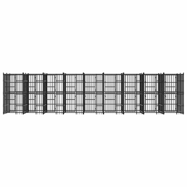 vidaXL Outdoor Dog Kennel Steel 16.59 m²