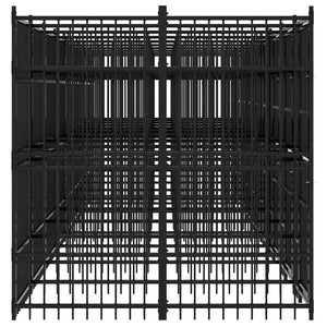 vidaXL Outdoor Dog Kennel Steel 16.59 m²