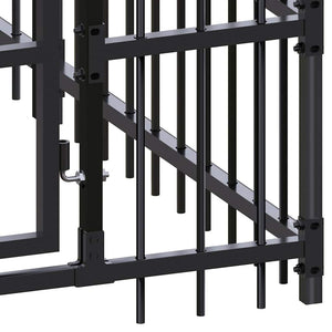 vidaXL Outdoor Dog Kennel Steel 16.59 m²