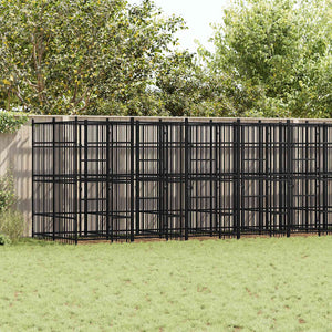 vidaXL Outdoor Dog Kennel Steel 16.59 m²