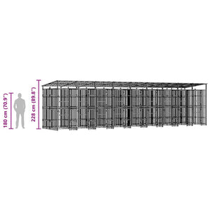 vidaXL Outdoor Dog Kennel with Roof Steel 16.59 m²