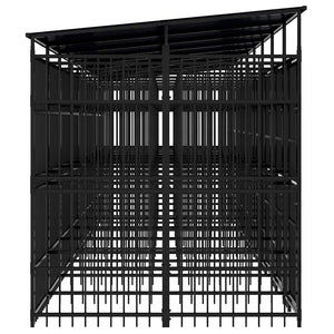 vidaXL Outdoor Dog Kennel with Roof Steel 16.59 m²