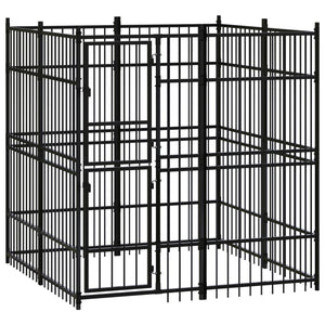 vidaXL Outdoor Dog Kennel Steel 3.69 m²