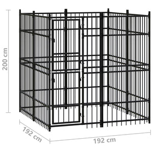 vidaXL Outdoor Dog Kennel Steel 3.69 m²