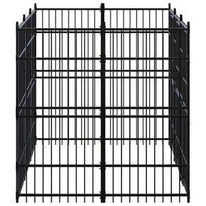 vidaXL Outdoor Dog Kennel Steel 5.53 m²