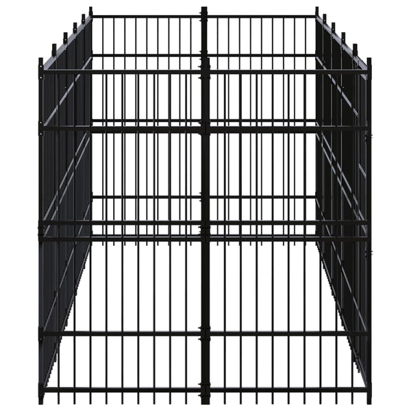 vidaXL Outdoor Dog Kennel Steel 9.22 m²