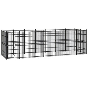 vidaXL Outdoor Dog Kennel Steel 12.9 m²