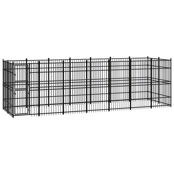 vidaXL Outdoor Dog Kennel Steel 12.9 m²