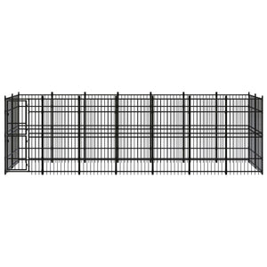 vidaXL Outdoor Dog Kennel Steel 12.9 m²