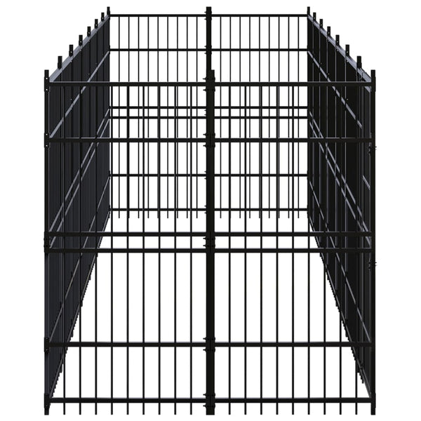 vidaXL Outdoor Dog Kennel Steel 12.9 m²