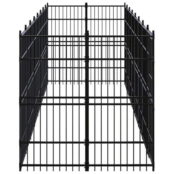 vidaXL Outdoor Dog Kennel Steel 16.59 m²