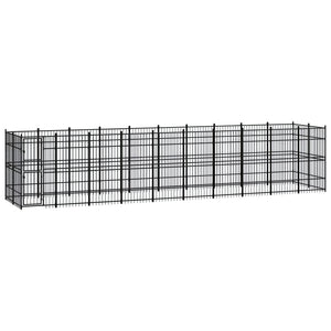 vidaXL Outdoor Dog Kennel Steel 18.43 m²