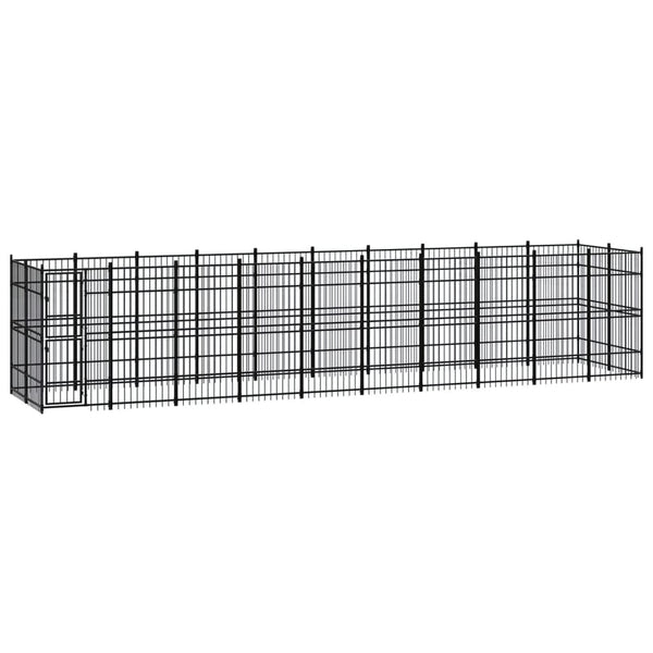 vidaXL Outdoor Dog Kennel Steel 18.43 m²