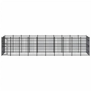 vidaXL Outdoor Dog Kennel Steel 18.43 m²