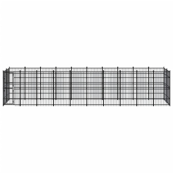 vidaXL Outdoor Dog Kennel Steel 18.43 m²