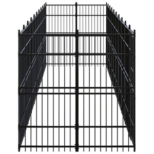 vidaXL Outdoor Dog Kennel Steel 18.43 m²