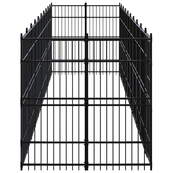 vidaXL Outdoor Dog Kennel Steel 18.43 m²