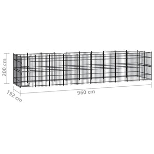 vidaXL Outdoor Dog Kennel Steel 18.43 m²