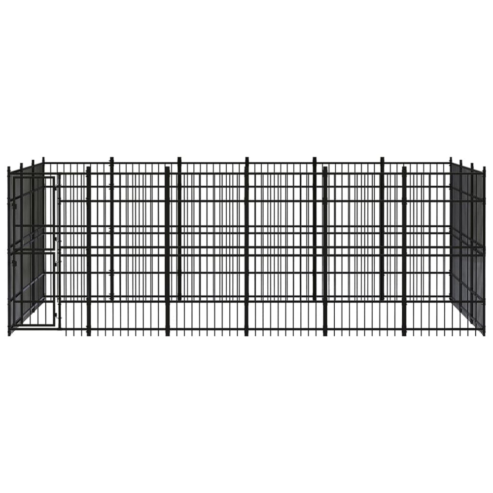 vidaXL Outdoor Dog Kennel Steel 16.59 m²