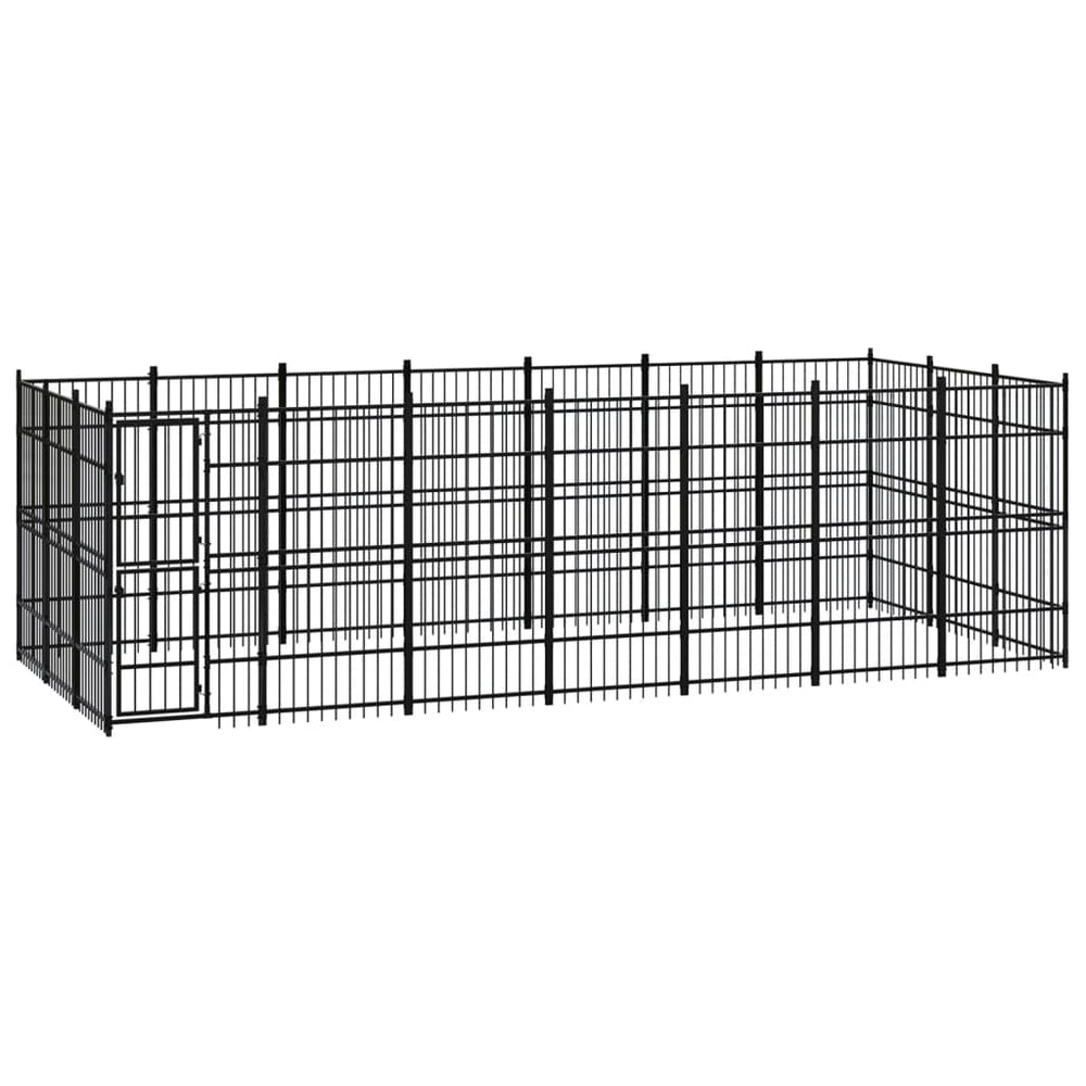 vidaXL Outdoor Dog Kennel Steel 19.35 m²