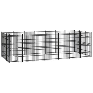 vidaXL Outdoor Dog Kennel Steel 19.35 m²
