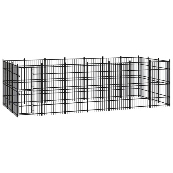vidaXL Outdoor Dog Kennel Steel 19.35 m²
